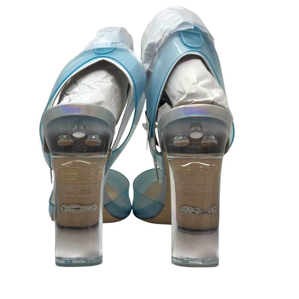 Aldo Disney Glass Slipper Heels Womens 8.5 Blue Clear Cinderella Strap Pump - Picture 12 of 16